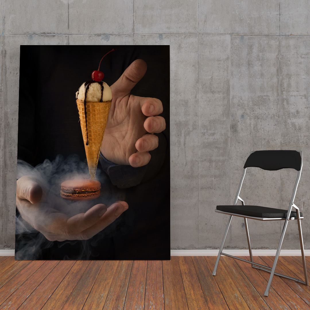 Tablou macaron si inghetata